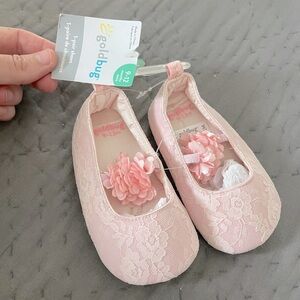 NWT Goldbug baby pink lace flower Mary Jane shoes toddler 9-12 months size 3